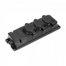OR-AE-13166(GS) gumena prenosna trostruka priključnica heavy-duty IP44